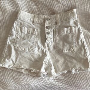 Madewell Off-White Button-Fly Jean Shorts
